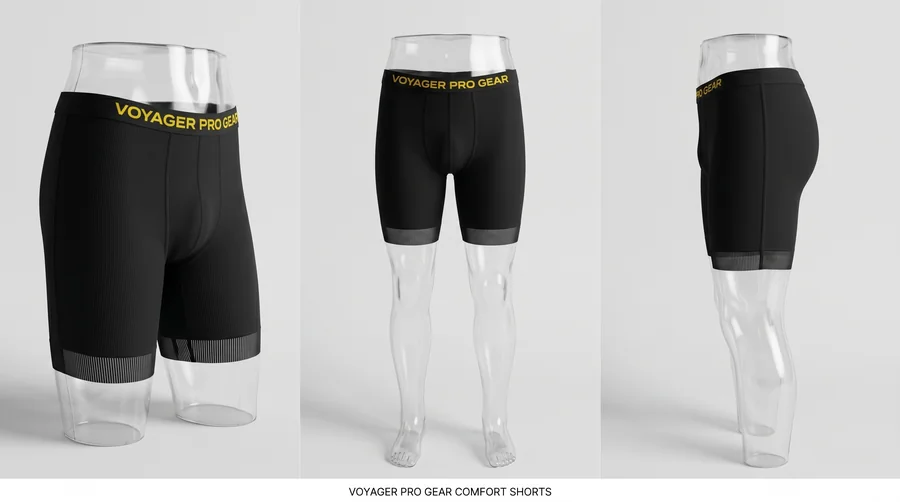 Voyager Pro Comfort Shorts angle views